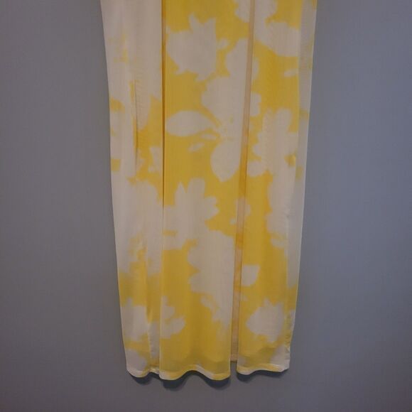 Future Collective x Gabriella Karefa Yellow Floral Print Mesh Midi Dress XXL - Picture 4 of 13